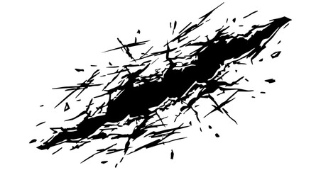 Obraz premium Ground crack. Black ground crack or damaged wall texture. Vector illustration