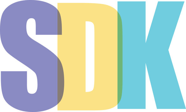 SDK Text Overlay with Purple, Yellow, and Blue Letters