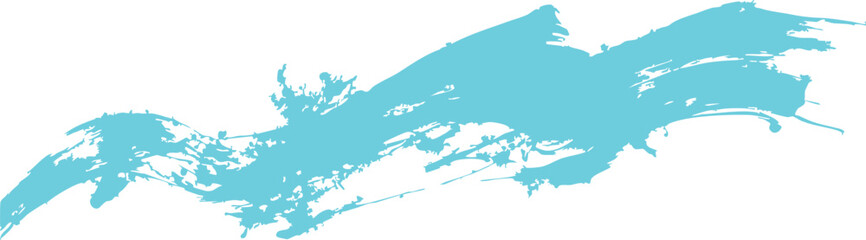 Abstract cyan blue brush stroke on white