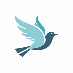 Obraz premium Elegant blue bird soaring through the sky with wings outstretched symbolizing freedom and peace