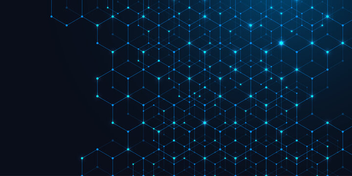 Abstract digital blockchain cube blocks concept. 3D big data cubes quantum computer technology idea. Artificial intelligence data core cubes design element