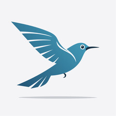 Fototapeta premium Majestic blue bird soaring with open wings, symbolizing freedom and nature's beauty
