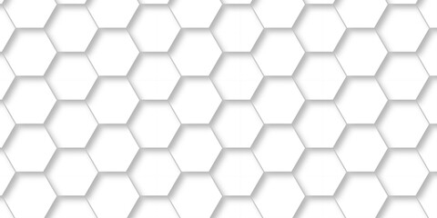 White abstract hexagonal paper background. Luxury White grid Pattern. Futuristic emboss honeycomb mosaic white background. geometric mesh cell texture. modern futuristic wallpaper.