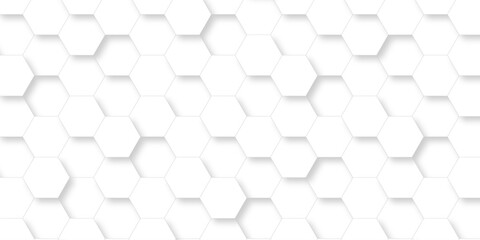 White abstract hexagonal paper background. Luxury White grid Pattern. Futuristic emboss honeycomb mosaic white background. geometric mesh cell texture. modern futuristic wallpaper.