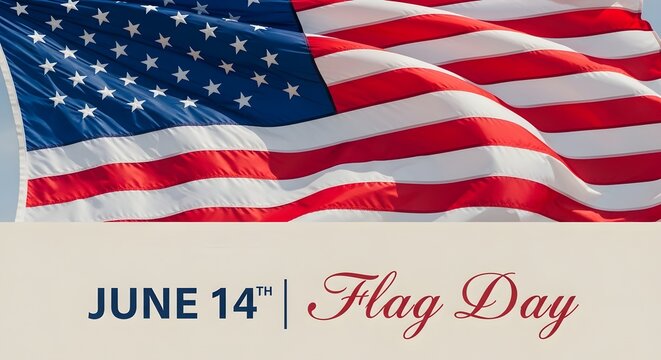 Flag day june 14th celebrating the adoption of the united states flag