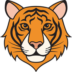 Obraz premium Realistic Tiger face silhouette vector image