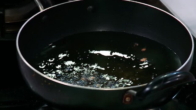 Frying Process with Floating Oil Residue