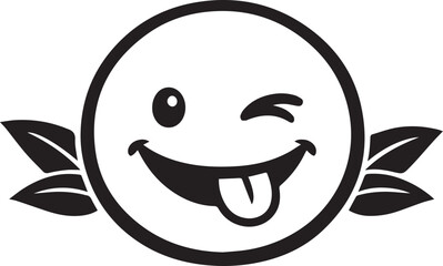 Obraz premium Winking Smiley Face with Tongue Vector