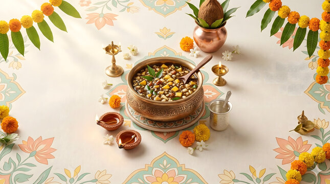 Happy ugadi celebration with ugadi pachadi.