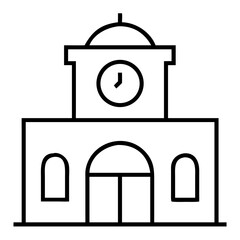 Fototapeta premium Modern minimalist clock tower icon isolated on transparent background png vector illustration