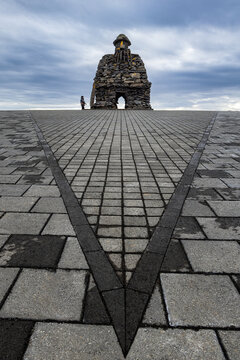  Statue of Bardur Snaefellsas in Arnarstapi Iceland