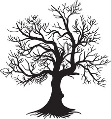 Obraz premium Intricate illustration of a tree's bare branches against a white background isolated on transparent background