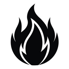 Fire Flame Outline Icon &ndash; Heat Energy Danger Line Vector