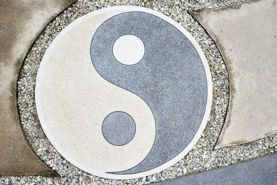 Yin Yang symbol on the floor