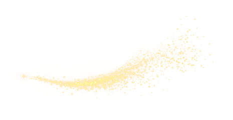 Radiant gold particle comet streak with sparkling light arc PNG transparent background © VALENTYNA