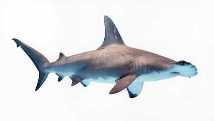 Obraz premium Graceful Hammerhead Shark Swimming in Clear Water