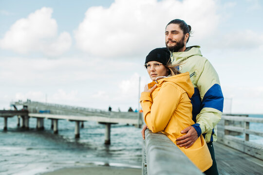 Couple on the pier in Heiligenhafen