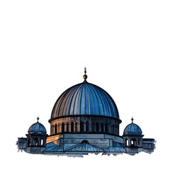 Obraz premium Large ornate dome and supporting structures in silhouette against a dark sky