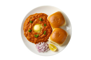 Indian Food Pav Bhaji, A Popular Street Food Dish with Bread Rolls