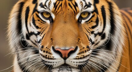 Obraz premium Close up portrait captures intense gaze of wild feline predator