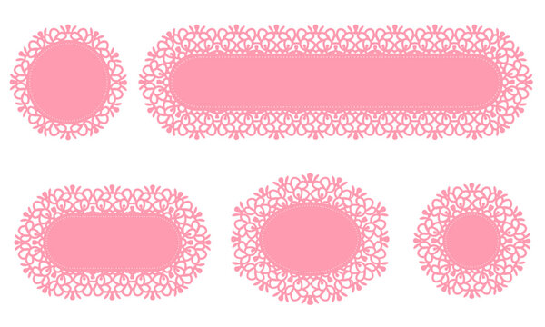 Oval Doily Lace Placemat Design Set - Laser Cut Template Cutouts