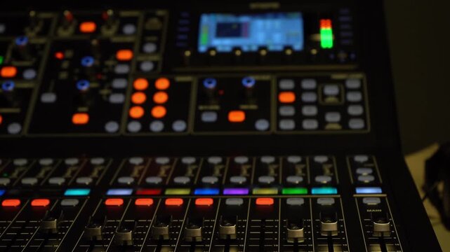 An audio sound panel in use at a venue