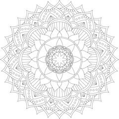 Fototapeta premium Zen Pattern Mandala Art Intricate Zenpattern Mandala Coloring Design for Relaxation and Mindfulness Perfect for Digital Download and Printing High Quality Vector Illustration