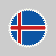 Obraz premium Iceland flag, emblem, sticker, label, button, badge