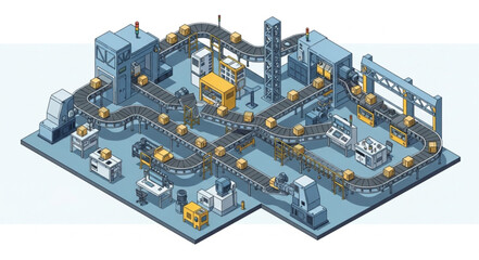 Industrial Factory Production Line Machinery.