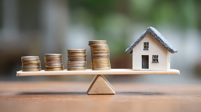 Weighing house costs and savings money.