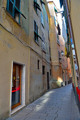 Fototapeta premium A glimpse of the historic center of Chiavari genoa italy