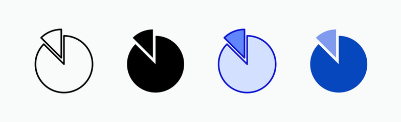 Pie Chart Icon Sheet Multiple Style Collection Isolated Vector