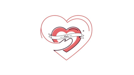 Mother Love Heart Badge Icon