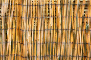 Bamboo Reed Fence Privacy Screen With Rustic Natural Texture and Vertical Pattern