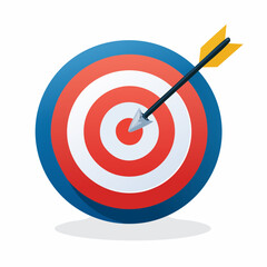 Target Bullseye with Arrow Symbolizing Successful Goal Setting and Strategic Achievement for a New Month or Business Project Concept