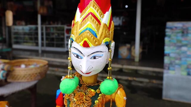  Traditional Bali puppets dolls man and woman close up