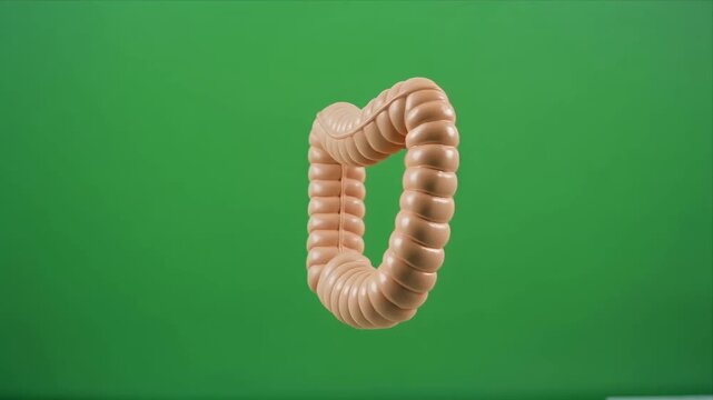 Rotating three dimensional human colon anatomy model loop.
