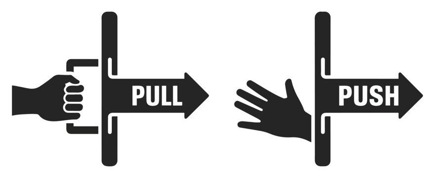 push pull door sign icon