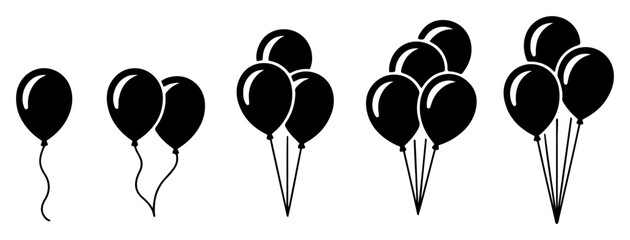 balloons party icon vector set © graphixecho