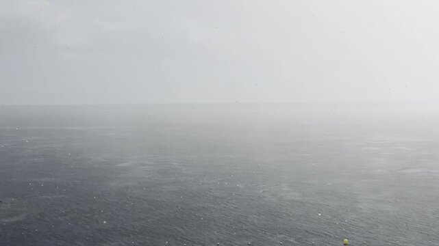 Heavy rain over Atlantic Ocean Tenerife slow motion