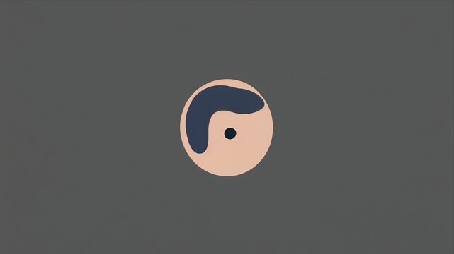 Minimal animated avatar face icon assembling on dark background.