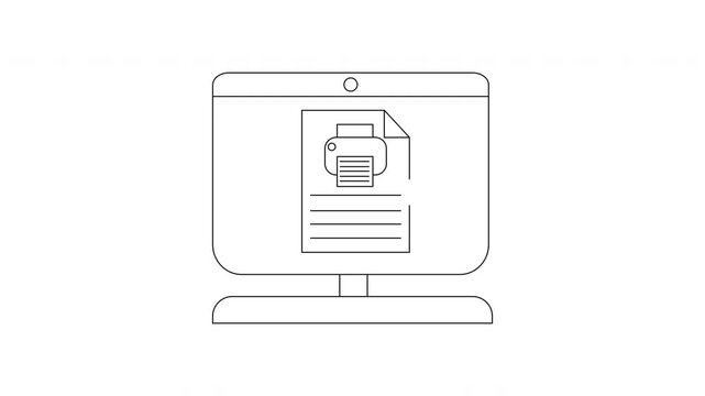 Computer Printing Icon Animation - Simple Design for Modern Tech.