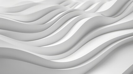 Obraz premium This abstract white wave design background features a series of smooth, flowing lines that create a dynamic and modern aesthetic.