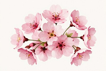 Naklejka premium a painting of pink flowers on a white background