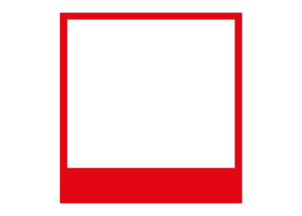 Red polaroid photo frame