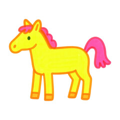 Fototapeta premium PNG Colorful cartoon unicorn illustration.