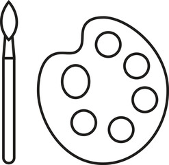 Creative Design Palette Line Icon for Art, Creativity and Graphic Design and infographic for education with transparent background.