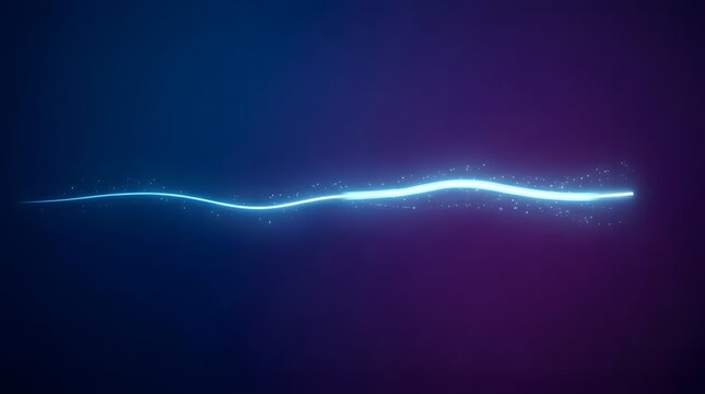 Minimal data flow represented by a single glowing line moving across a soft gradient background