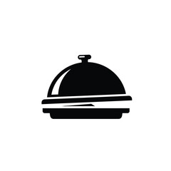 Obraz premium Food Cloche Icon Black and White.