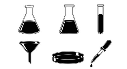 Obraz premium Essential laboratory glassware and tools for chemical experiments